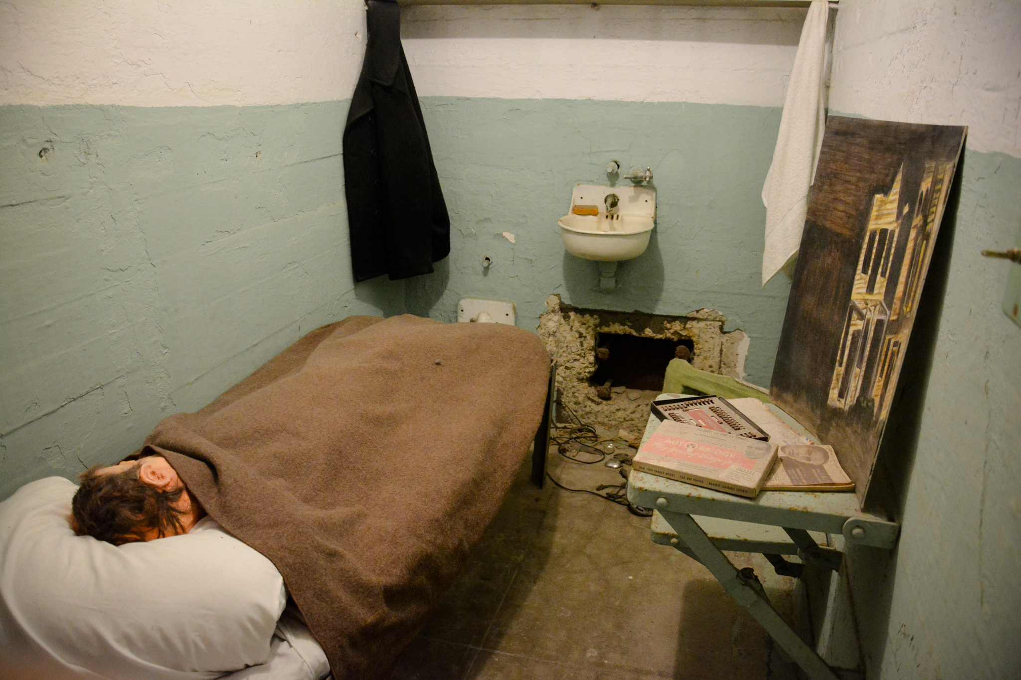 Cell in Alcatraz during the night tour