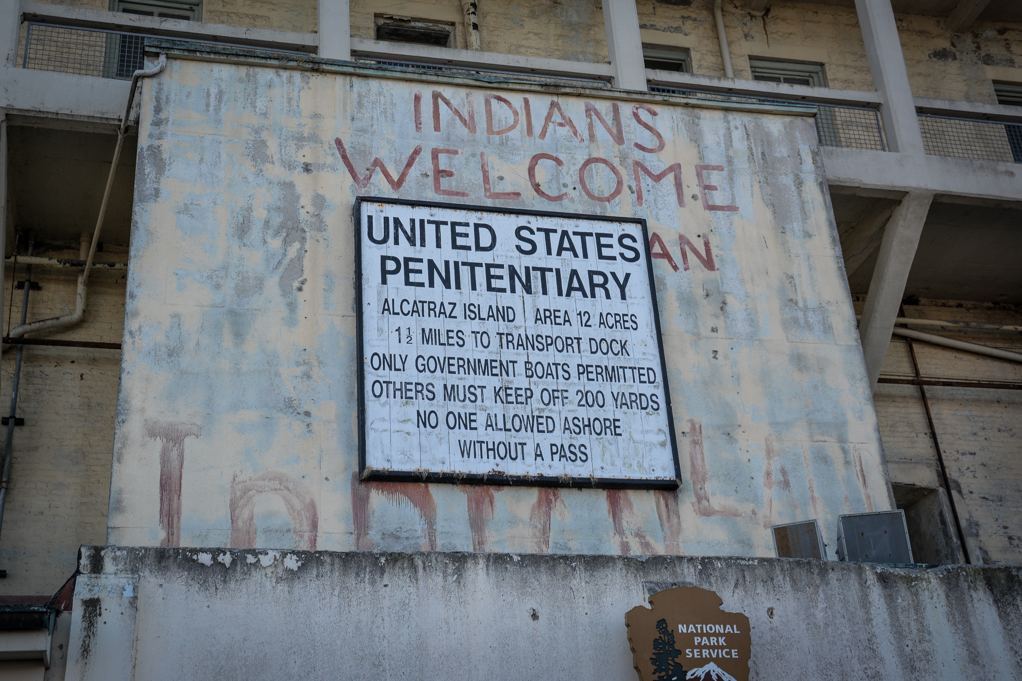 Indians Welcome Alcatraz Sign