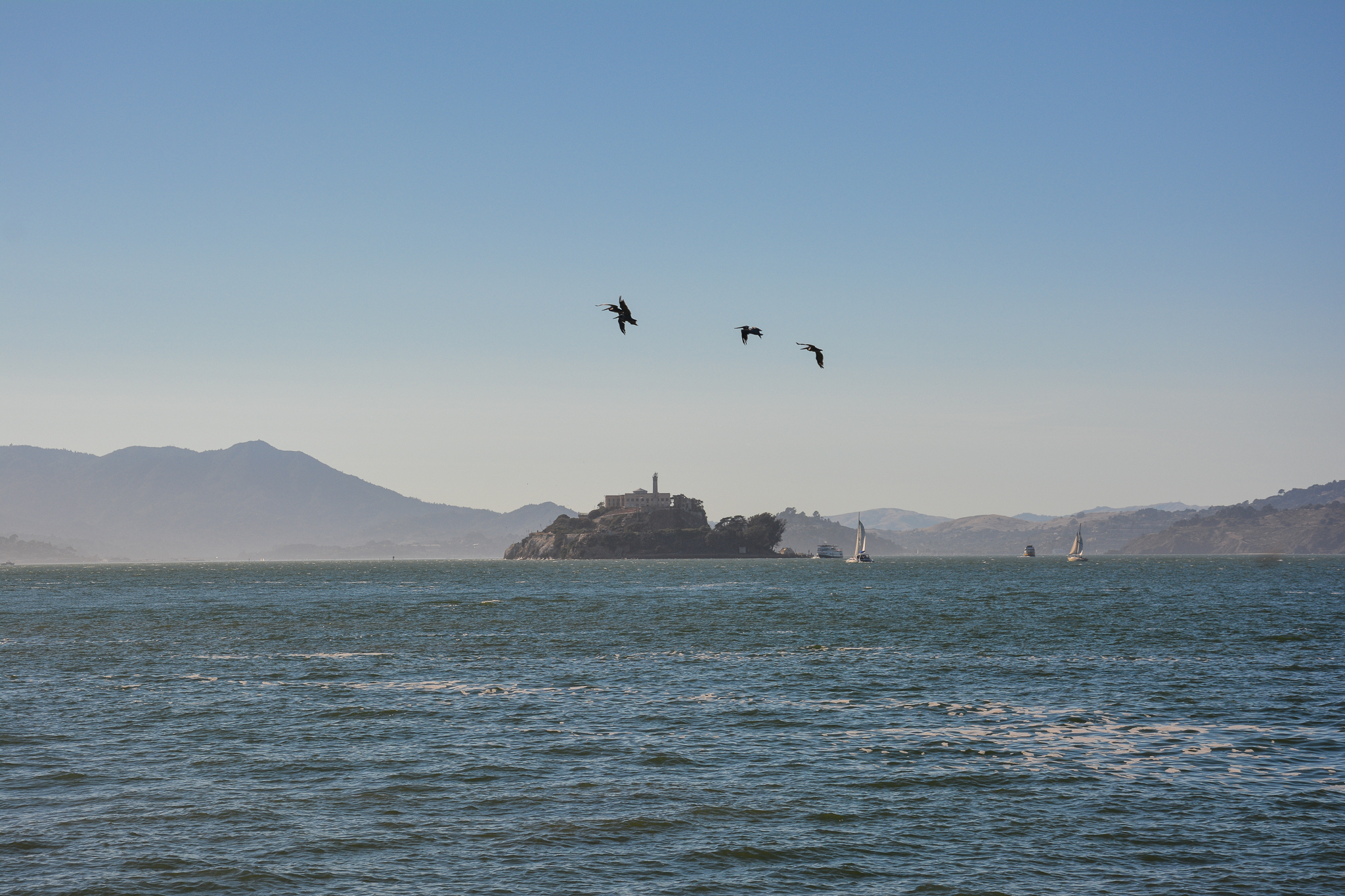 Alcatraz in the middle of San Francisco Bay