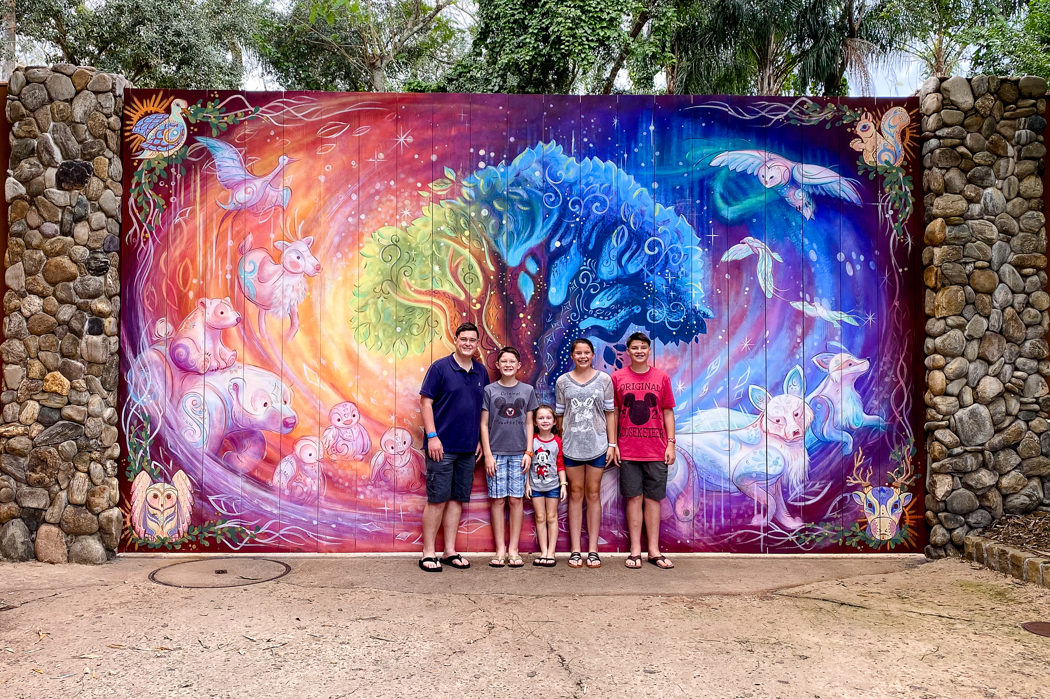 Holiday mural at animal kingdom