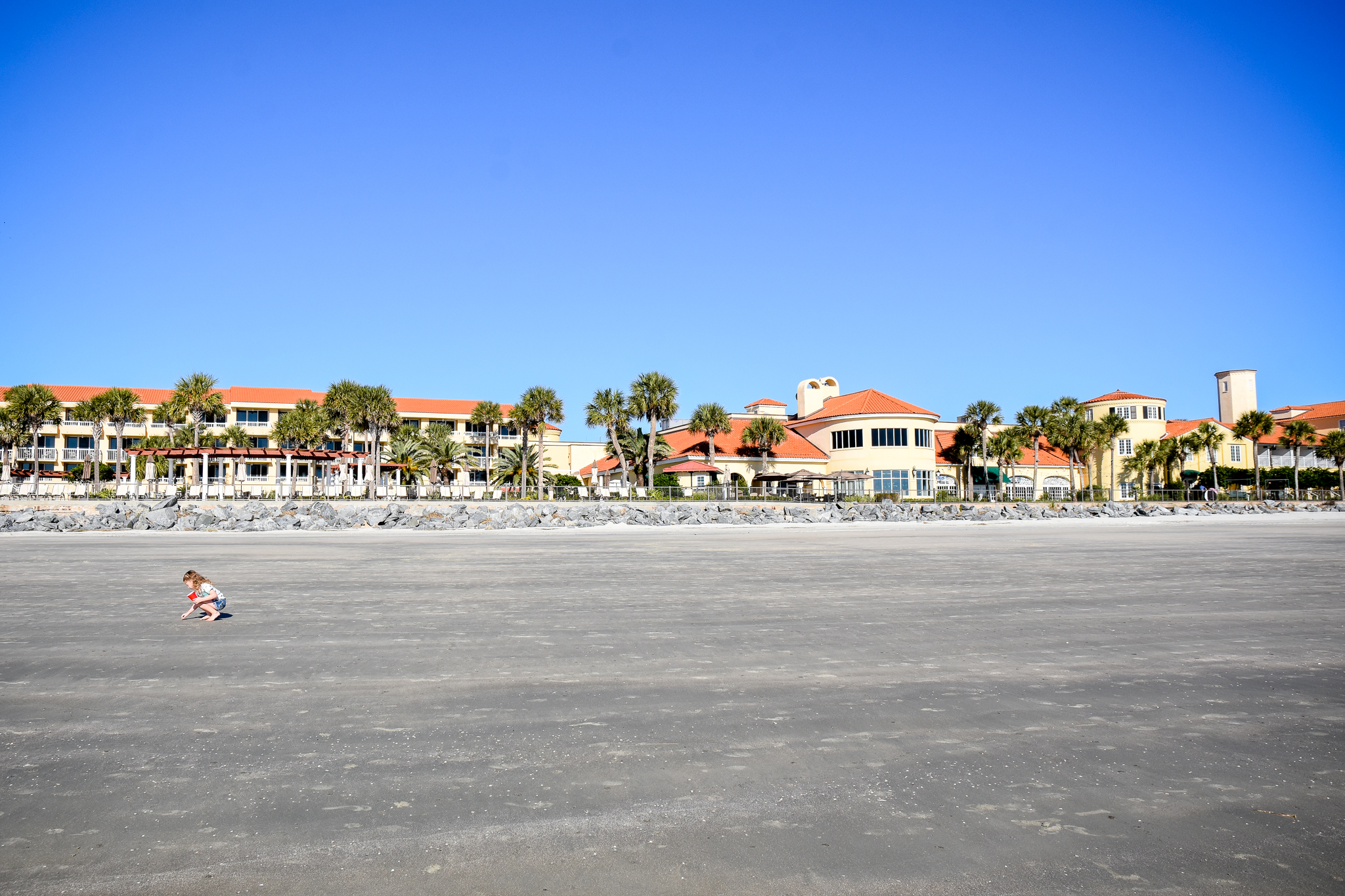 King and Prince Beach Resort at low tide