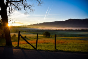 Sunrise at Cades Cove in Smoky Mountain National Park