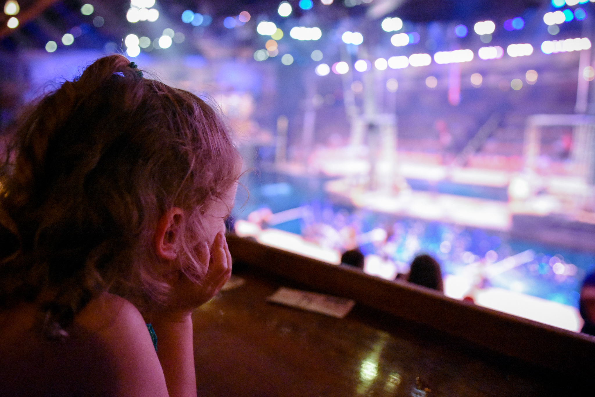 Young girl watching the Pirates Voyage dinner show