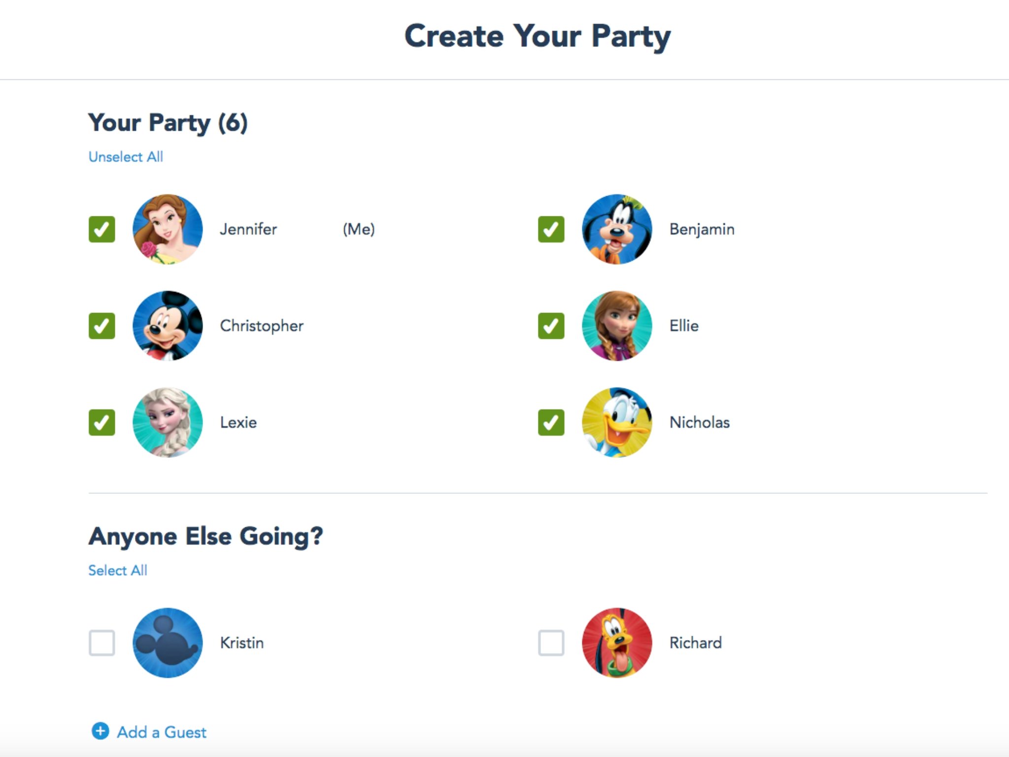 Disney Parks Create Your Party