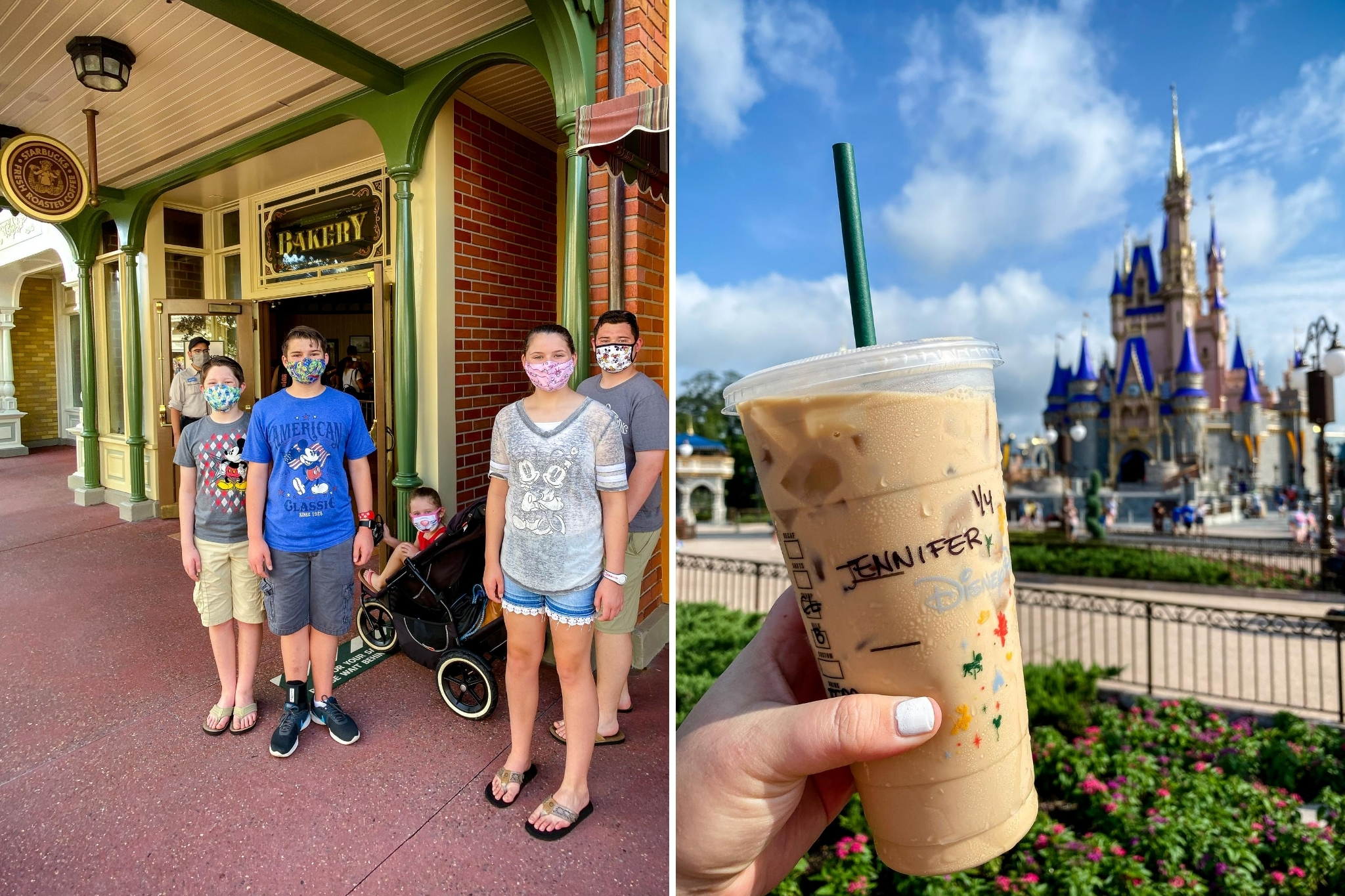 Main Street Bakery Starbucks line and coffee + castle