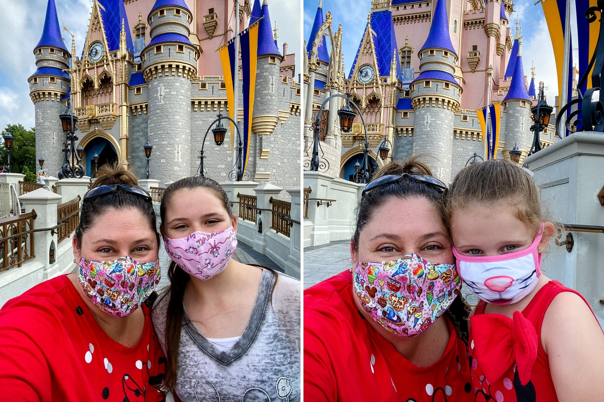 Selfies with masks at Cinderella Castle