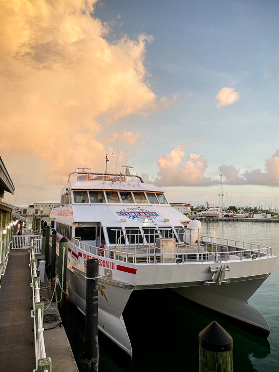Yankee Freedom III ready to leave Key West just after sunrise