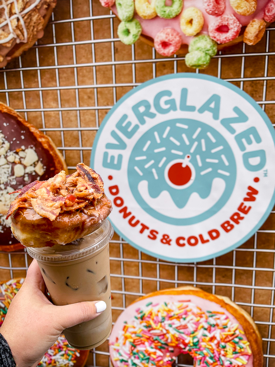 Maple Double Bacon donut + cold brew at Everglazed Disney Springs