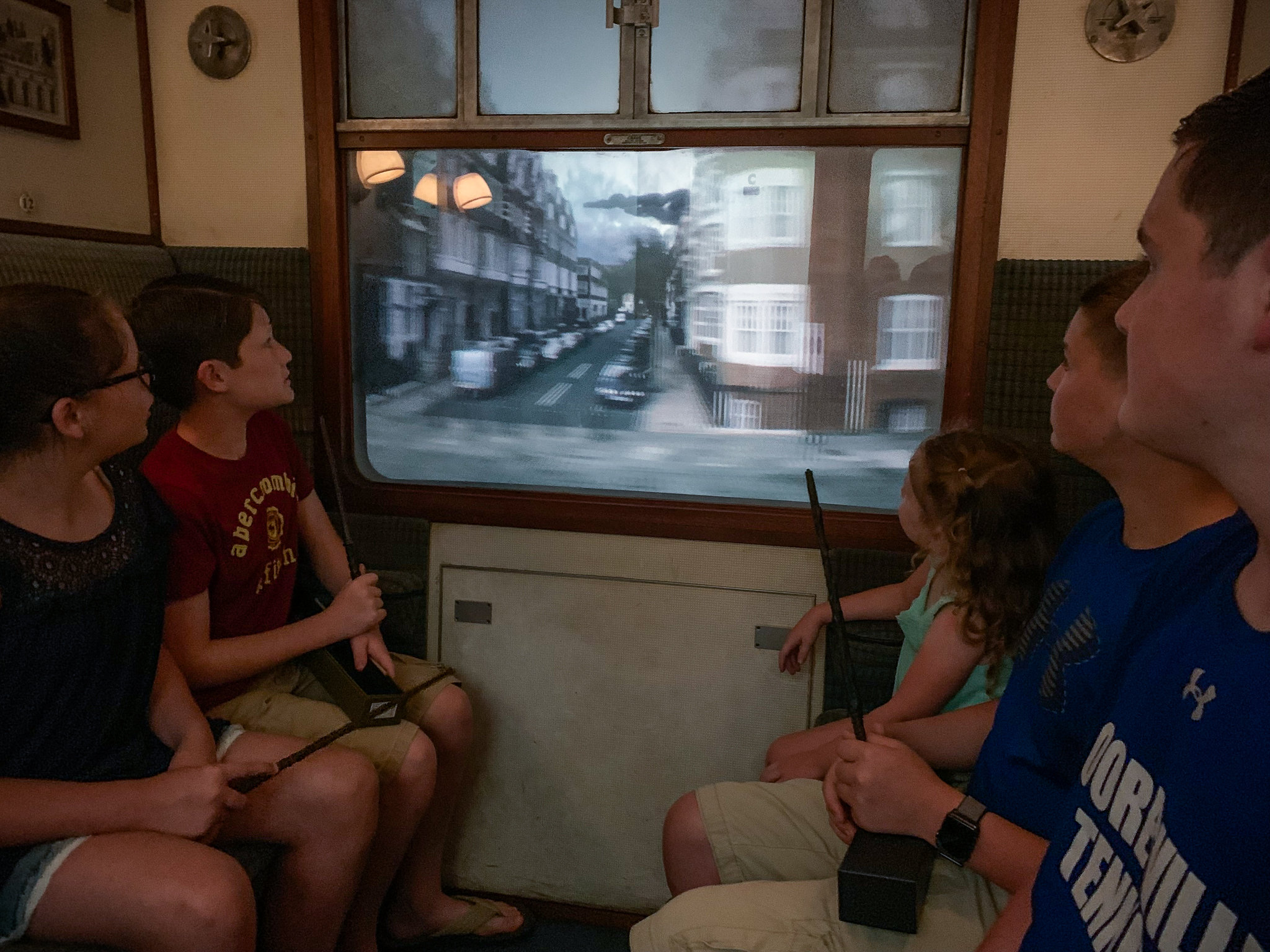kids riding Hogwarts Express at Universal Orlando
