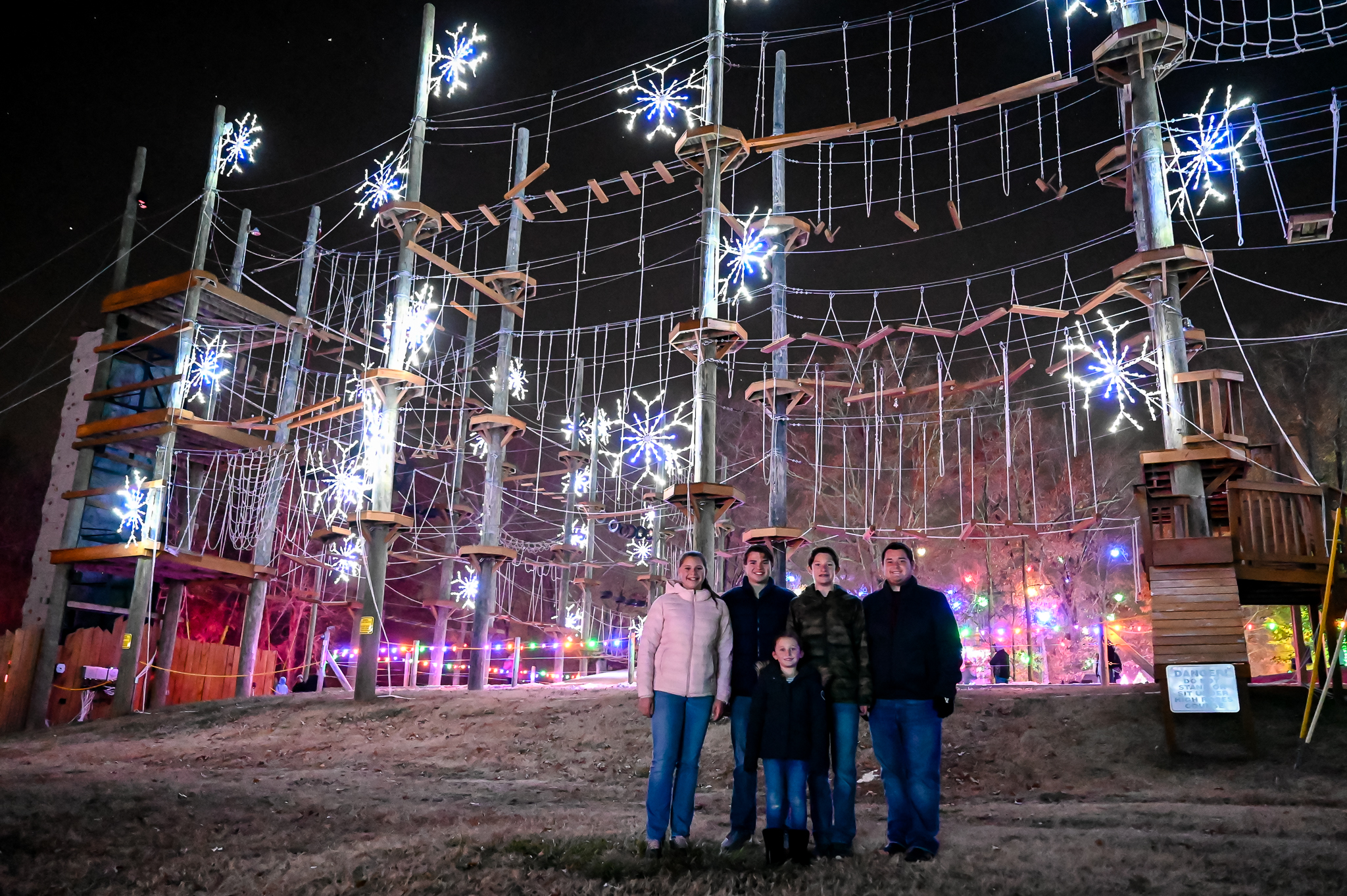 Smiling Kids at Kersey Valley Christmas Christmas lights near Charlotte